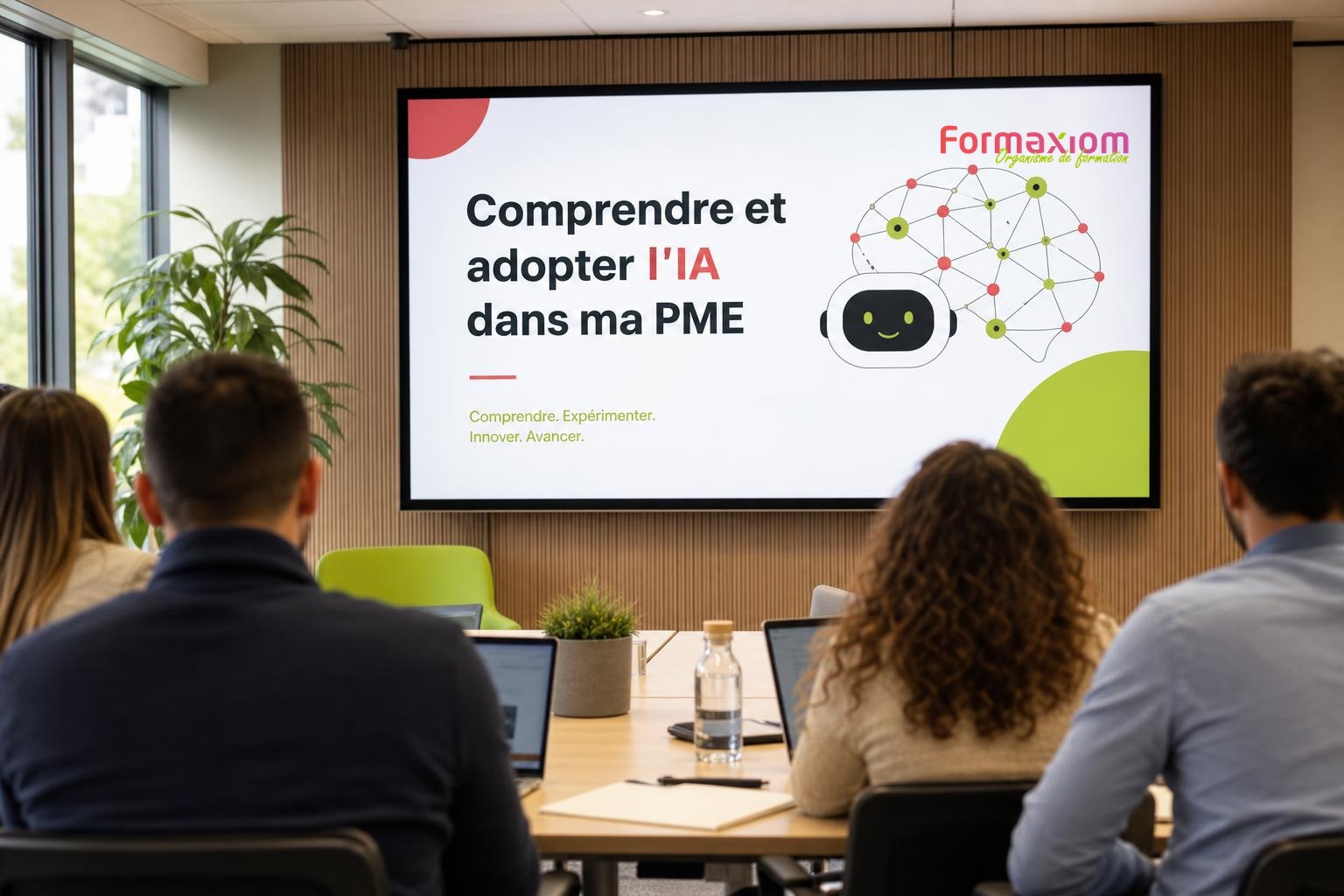Formateur présentant des cas d'usage de l'intelligence artificielle